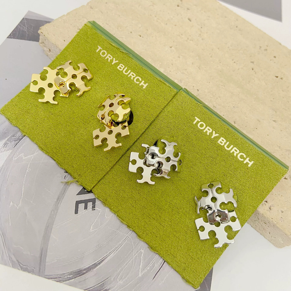 Tory Burch Letter Stud Earrings Statement